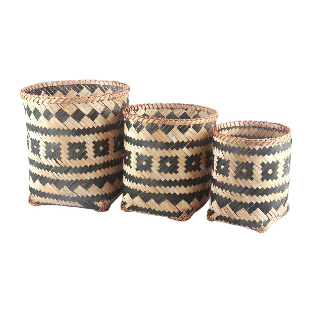 Aubry Gaspard - Corbeilles de rangement en bambou (Lot de 3) - Imagen 4