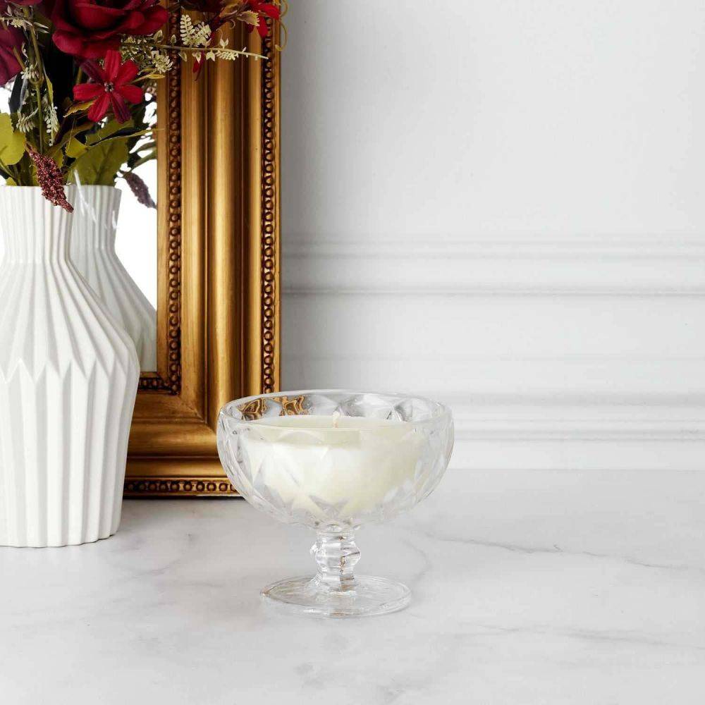The Home Deco Factory - Bougie parfumée senteur iris coupelle en verre 12 cm - Imagen 2