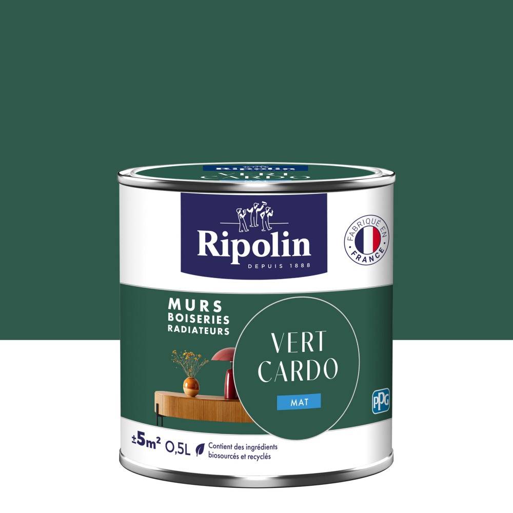 Ripolin - Peinture vert cardo mur, boiserie, radiateur RIPOLIN mat 0.5 l - Image 1