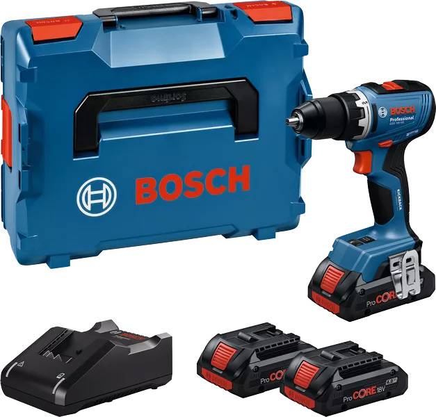 Bosch - Perceuses-visseuses sans-fil à percussion - GSR 18V-65 - BOSCH - avec 3 batteries ProCORE18V 4.0Ah - chargeur - L-Boxx - 06019N3208 - Image 1