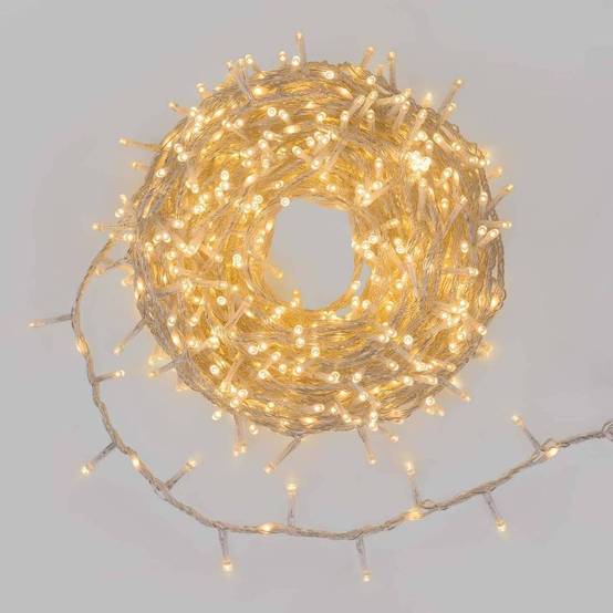 Lotti - Guirlande Mini BOA effet défilant 30m 1660 LED blanc chaud câble transparent - Image 1