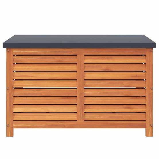 Grande Boîte de Rangement Jardin Bois d'Eucalyptus Massif et Métal pour Terrasse Brun 90x48x55 cm – ComfortXL Outdoor Living - Image 4