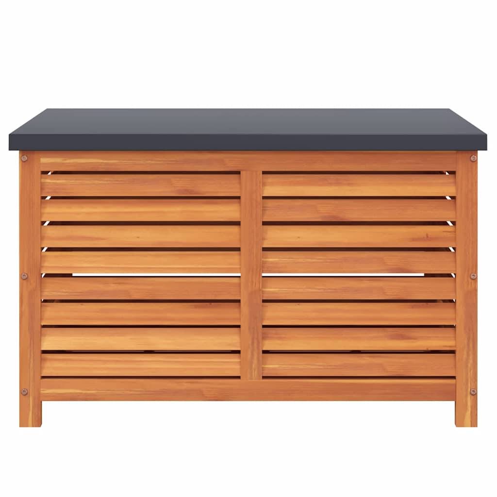 Grande Boîte de Rangement Jardin Bois d'Eucalyptus Massif et Métal pour Terrasse Brun 90x48x55 cm – ComfortXL Outdoor Living - Image 4