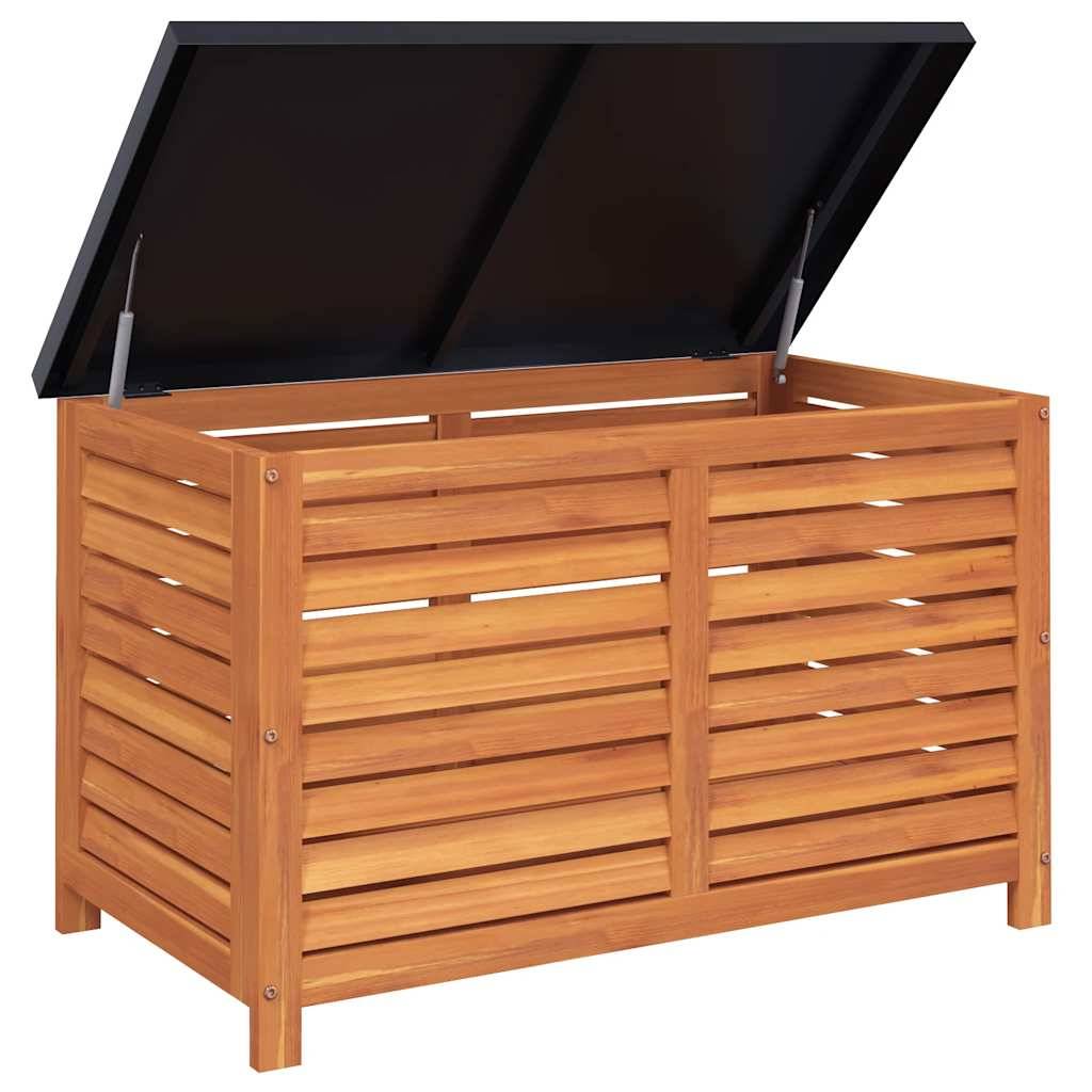 Grande Boîte de Rangement Jardin Bois d'Eucalyptus Massif et Métal pour Terrasse Brun 90x48x55 cm – ComfortXL Outdoor Living - Image 7