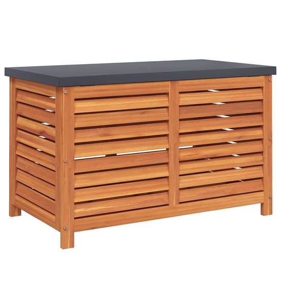 Grande Boîte de Rangement Jardin Bois d'Eucalyptus Massif et Métal pour Terrasse Brun 90x48x55 cm – ComfortXL Outdoor Living - Image 6