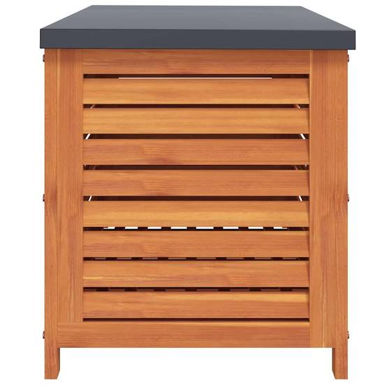 Grande Boîte de Rangement Jardin Bois d'Eucalyptus Massif et Métal pour Terrasse Brun 90x48x55 cm – ComfortXL Outdoor Living - Image 5