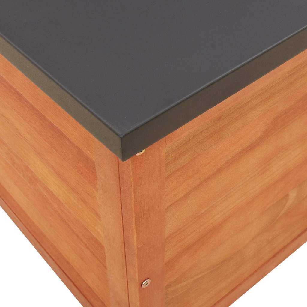 Grande Boîte de Rangement Jardin Bois d'Eucalyptus Massif et Métal pour Terrasse Brun 90x48x55 cm – ComfortXL Outdoor Living - Image 8