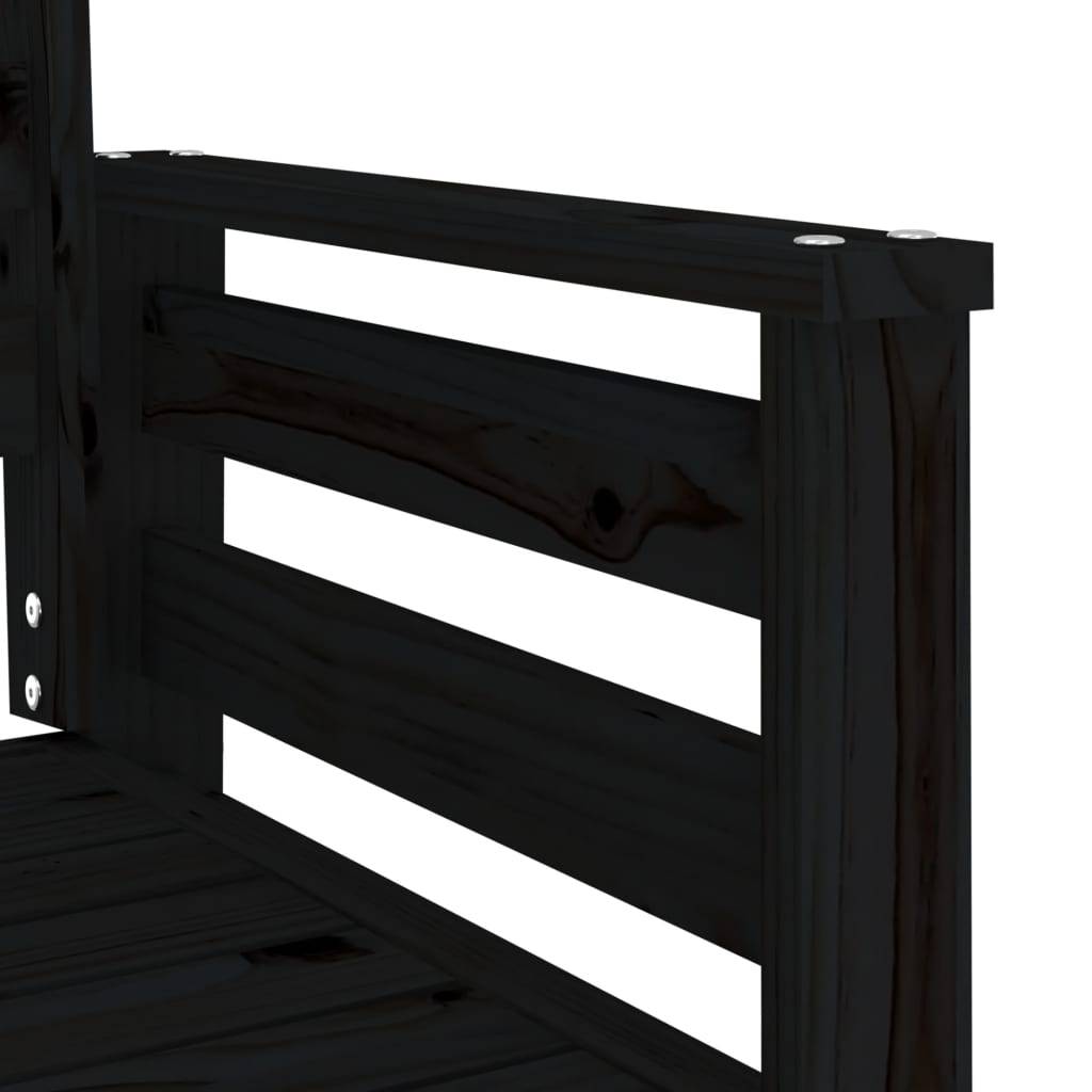 Maison Chic - Banc de jardin - Banc d'extérieur - Banquette avec table 2 places noir bois massif de pin-JU13958 - Imagen 6