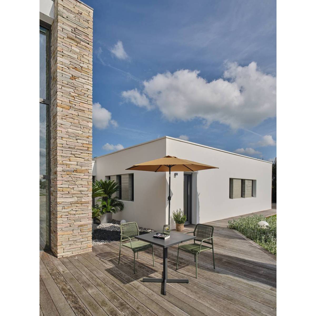 Dcb Garden - Parasol Inclinable à Manivelle "Marbella" 270cm Moutarde - Image 3