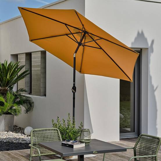 Dcb Garden - Parasol Inclinable à Manivelle "Marbella" 270cm Moutarde - Image 2