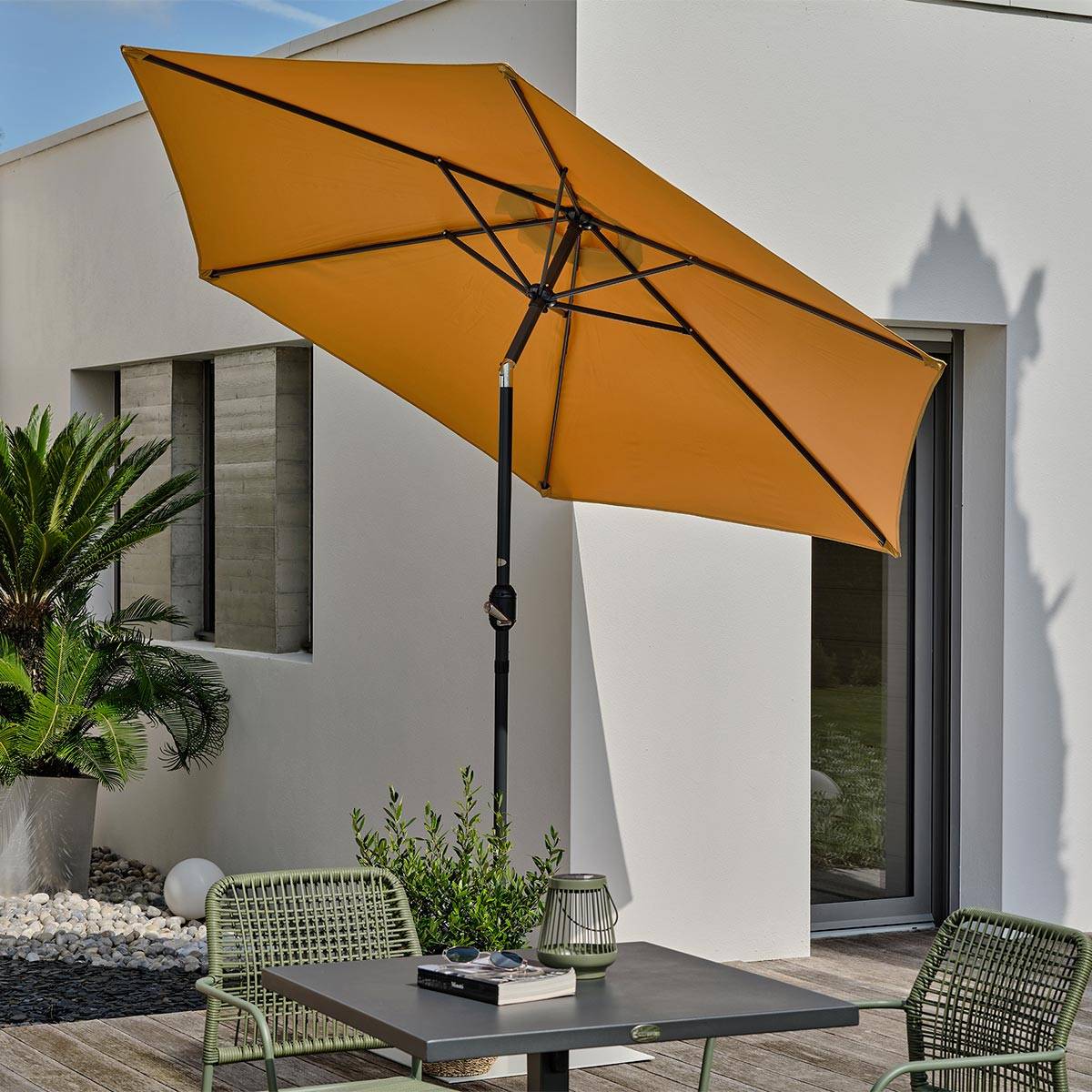 Dcb Garden - Parasol Inclinable à Manivelle "Marbella" 270cm Moutarde - Image 2