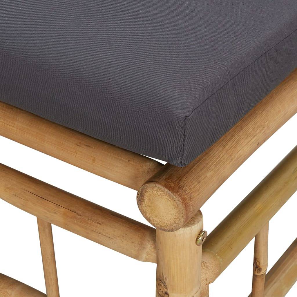 Canapés d'Angle Jardin Bambou 2 pcs Coussins Gris Foncé Modulables – ComfortXL Outdoor Living - Image 5