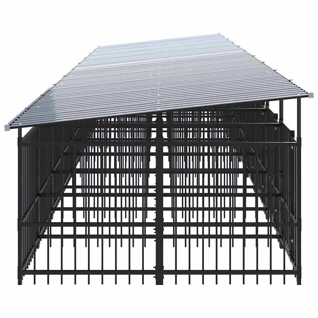 Vidaxl - Chenil d'extérieur avec toit pour chiens Acier 18,77 m² vidaXL 3124597 - Imagen 5