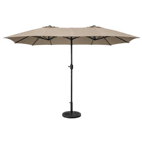 Parasol rectangulaire double 27x46m taupe VENICE - Image 1