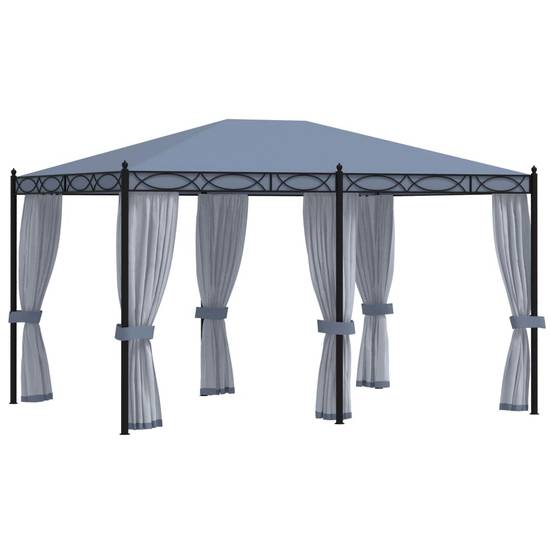 ComfortXL - Tonnelle de Jardin Acier avec 6 Moustiquaires Incluses Toit Anti-UV Anthracite 4x3 m – ComfortXL Outdoor Living - Image 1