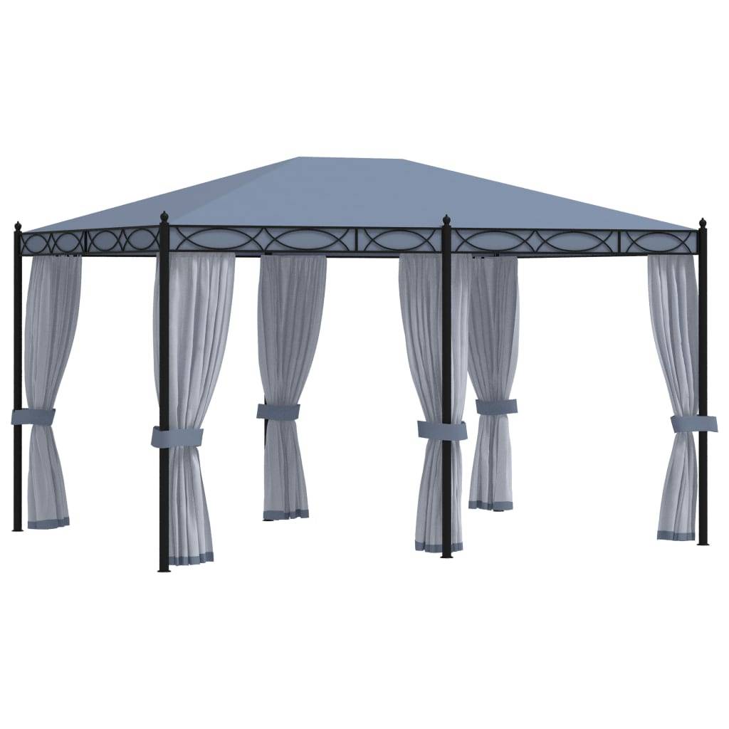 ComfortXL - Tonnelle de Jardin Acier avec 6 Moustiquaires Incluses Toit Anti-UV Anthracite 4x3 m – ComfortXL Outdoor Living - Image 1