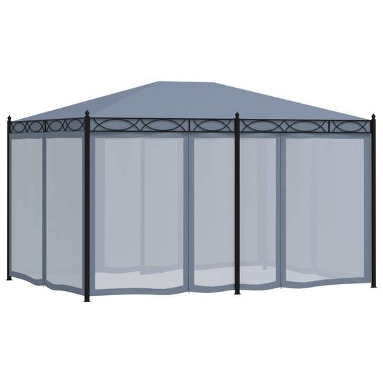 ComfortXL - Tonnelle de Jardin Acier avec 6 Moustiquaires Incluses Toit Anti-UV Anthracite 4x3 m – ComfortXL Outdoor Living - Image 4
