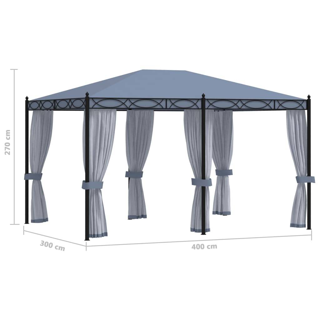 ComfortXL - Tonnelle de Jardin Acier avec 6 Moustiquaires Incluses Toit Anti-UV Anthracite 4x3 m – ComfortXL Outdoor Living - Image 6