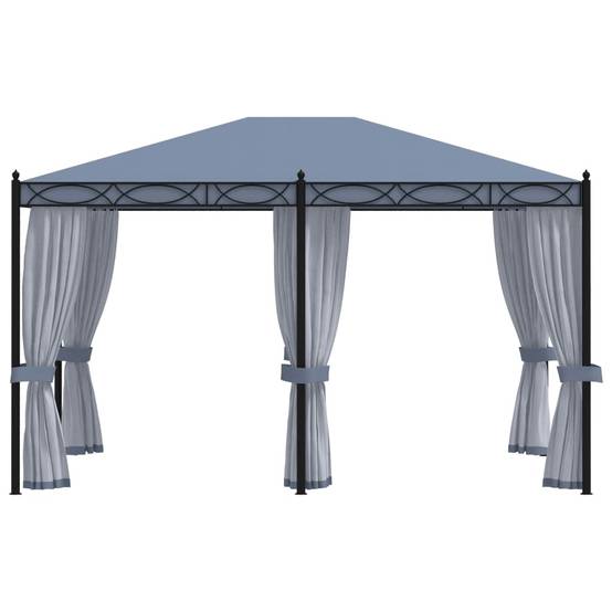ComfortXL - Tonnelle de Jardin Acier avec 6 Moustiquaires Incluses Toit Anti-UV Anthracite 4x3 m – ComfortXL Outdoor Living - Image 2