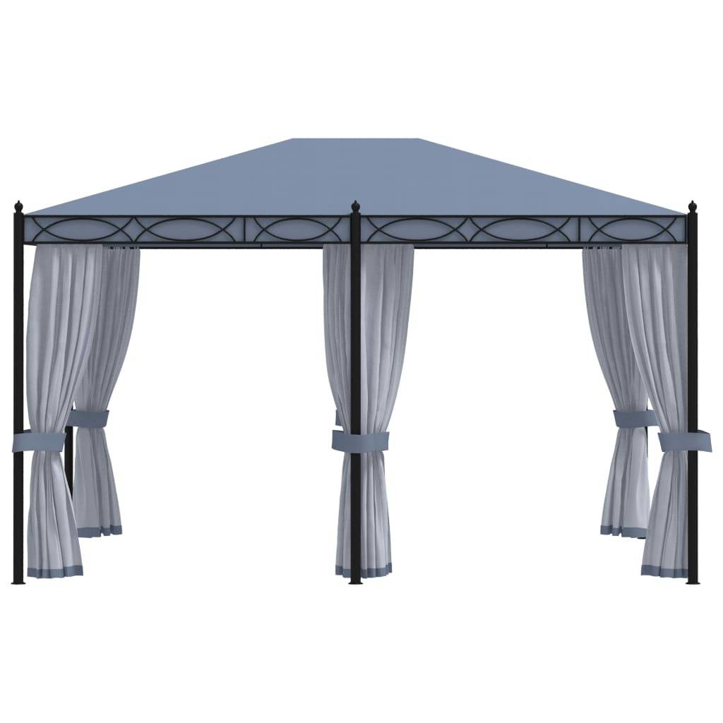 ComfortXL - Tonnelle de Jardin Acier avec 6 Moustiquaires Incluses Toit Anti-UV Anthracite 4x3 m – ComfortXL Outdoor Living - Image 2