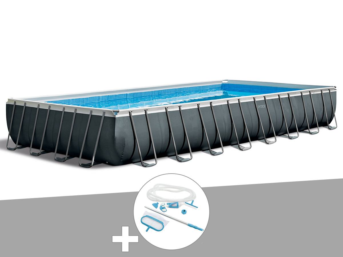 Kit piscine tubulaire Intex Ultra XTR Frame rectangulaire 9,75 x 4,88 x 1,32 m + Kit d'entretien