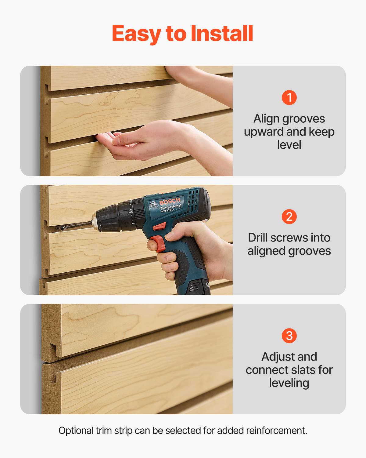 VEVOR Panneau mural garage 1220x1220 mm, MDF, couleur bois. - Image 6