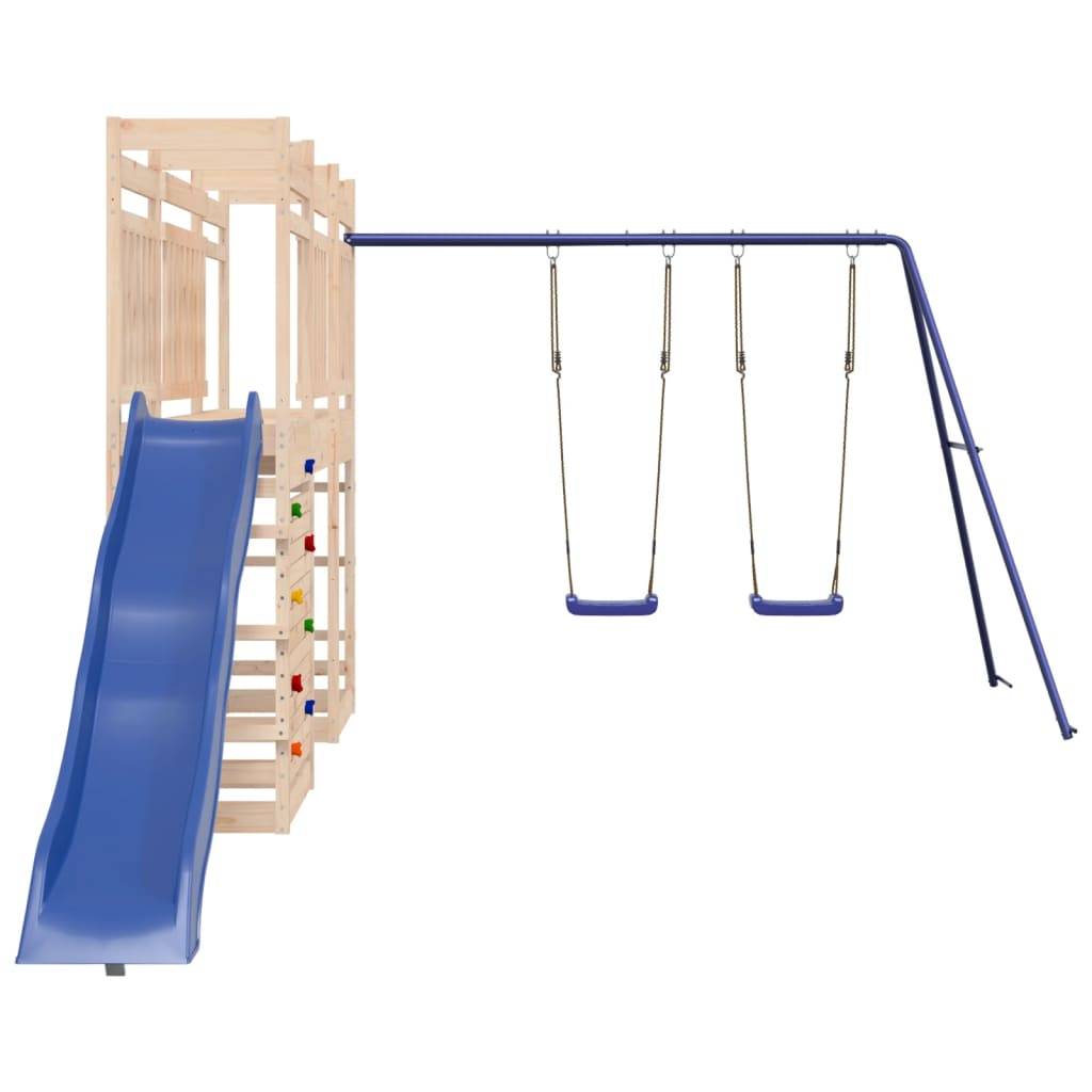 Helloshop26 - Aire de jeux d'extérieur balançoires toboggan portiques robuste jeux jardin 316 x 534 x 207 cm bois de pin massif - Imagen 2