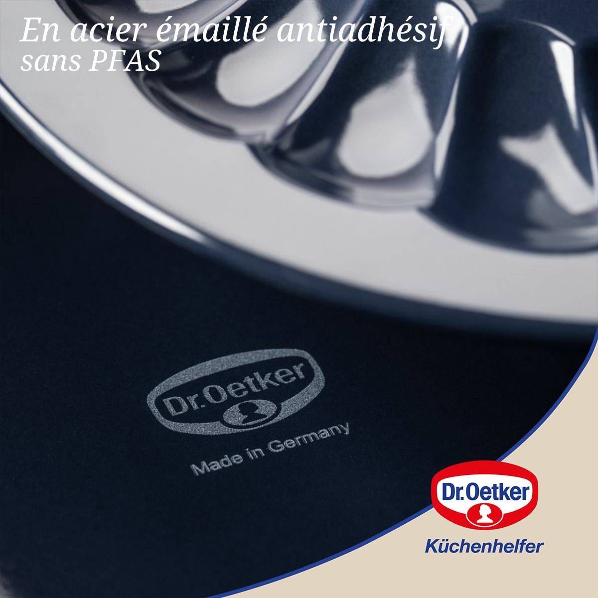 Dr. Oetker Moule à Charnière 26 cm avec Fond Émail Antiadhésif