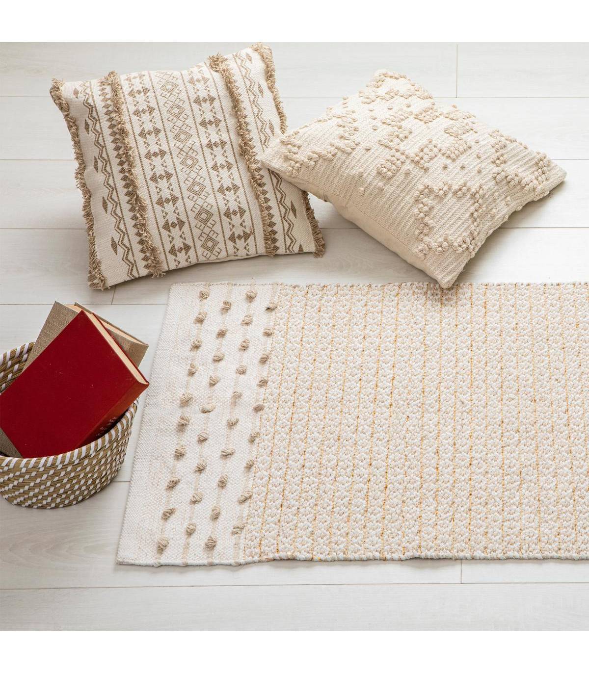 Tapis décoratif en Coton motif sable et cuivre 60 x 90 cm - Imagen 3
