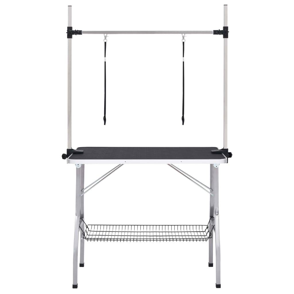 Vidaxl - Table de toilettage réglable de chiens avec 2 boucles et panier vidaXL 171069 - Imagen 7
