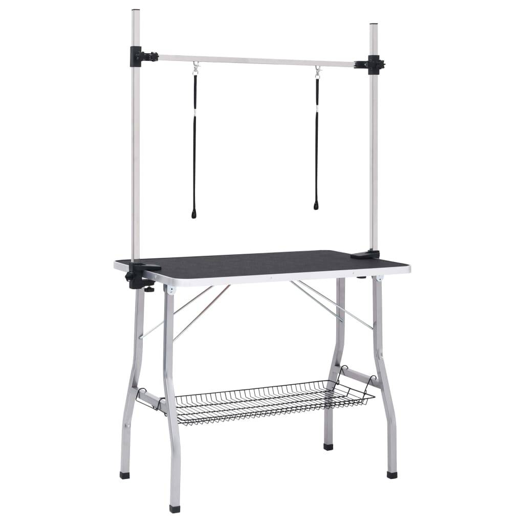 Vidaxl - Table de toilettage réglable de chiens avec 2 boucles et panier vidaXL 171069 - Imagen 2