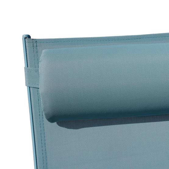 Lot de 2 transats GALAPAGOS en textilène bleu clair - aluminium bleu clair - HAPPY GARDEN - Image 6