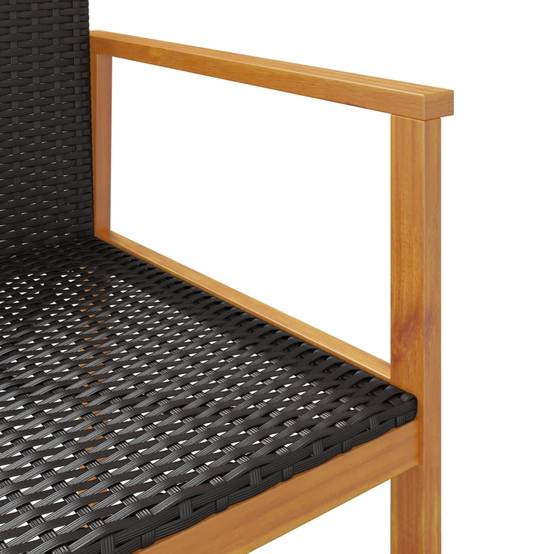 Chaise de jardin résine tressée et bois massif noir 55 x 55 x 78 cm (lot de 2) - PANGIVO - Image 9