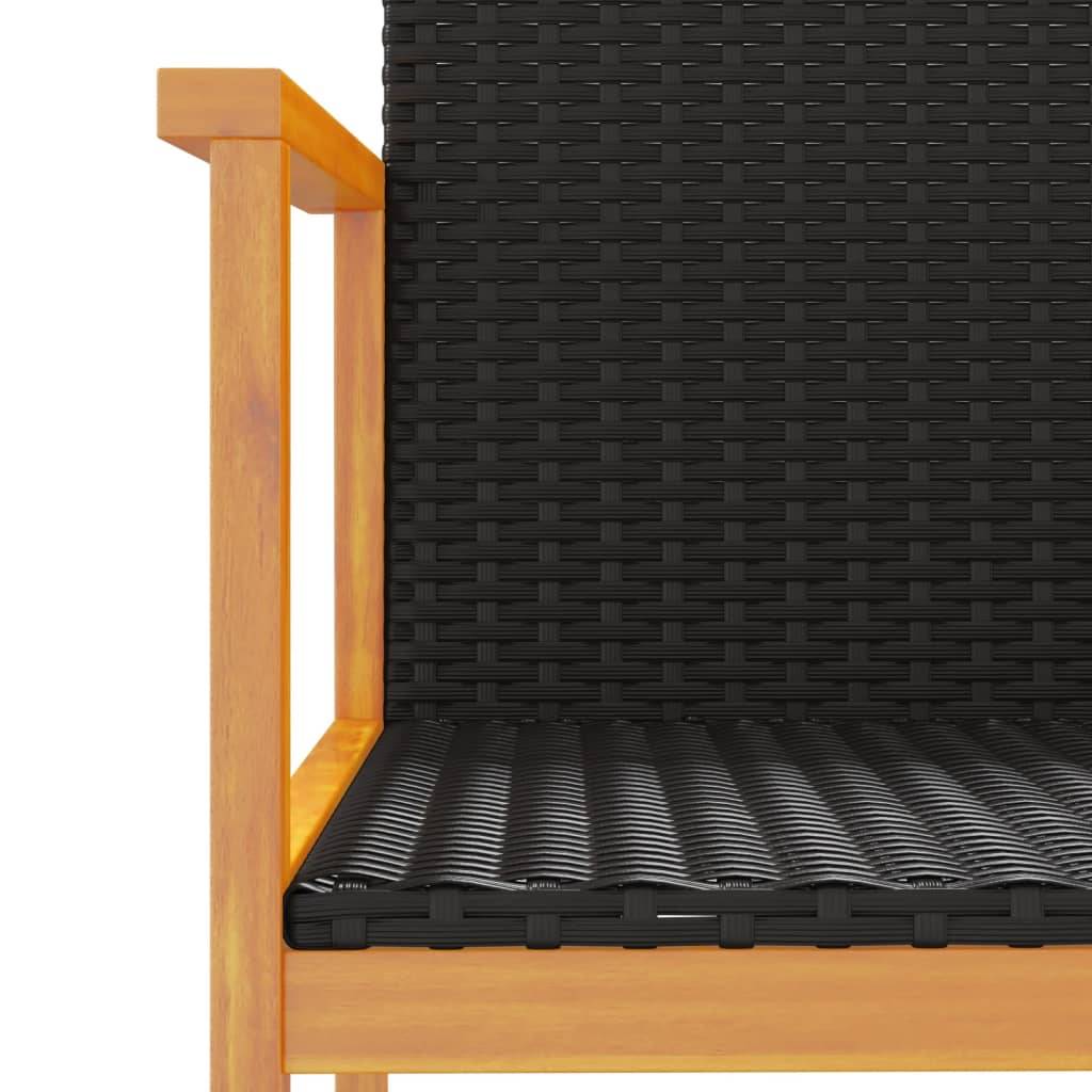 Chaise de jardin résine tressée et bois massif noir 55 x 55 x 78 cm (lot de 2) - PANGIVO - Image 8