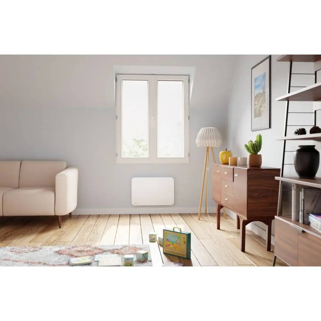 Radiateur blanc à inertie pierre - TECTONIA - 1500W - 84,3x45x11cm - programmable - détection fenêtre et présence - Image 3