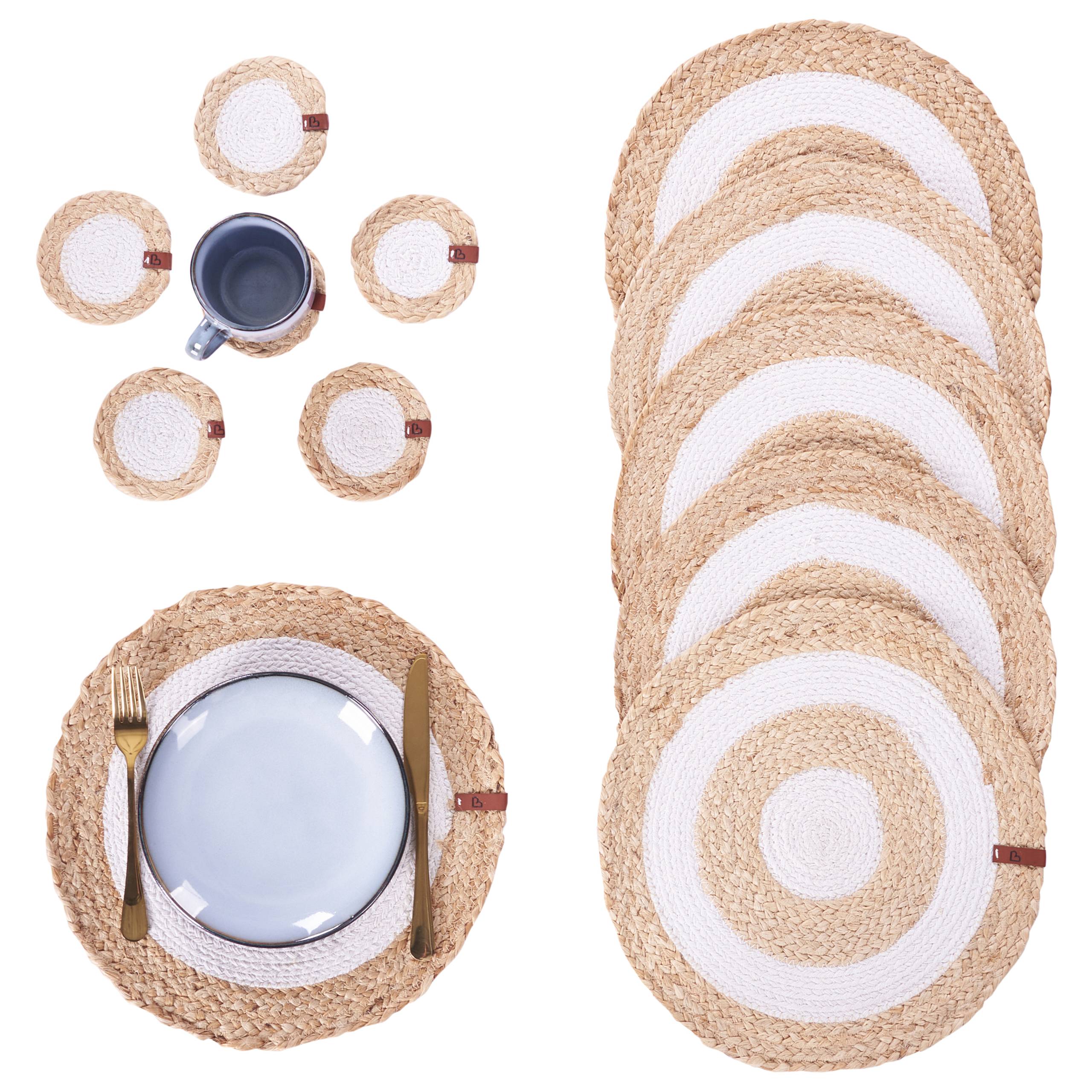 Beliani - Sets de table et sous-verres Jute Naturel TUMERIC - 10x10x0.8- Beliani - Image 4