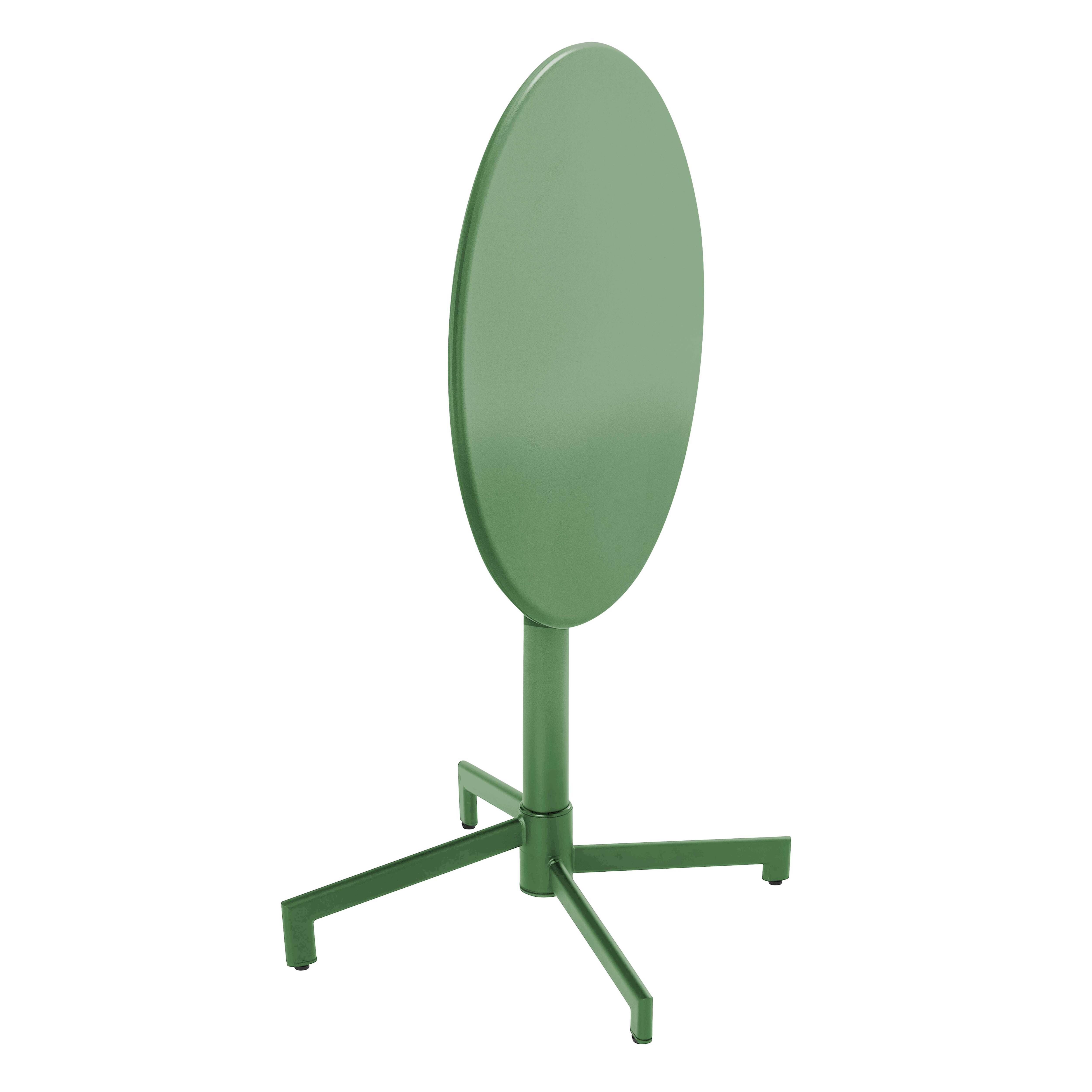 Oviala - Table de jardin ronde bistrot avec plateau rabattable 70cm vert cactus Palavas - Oviala - Image 5
