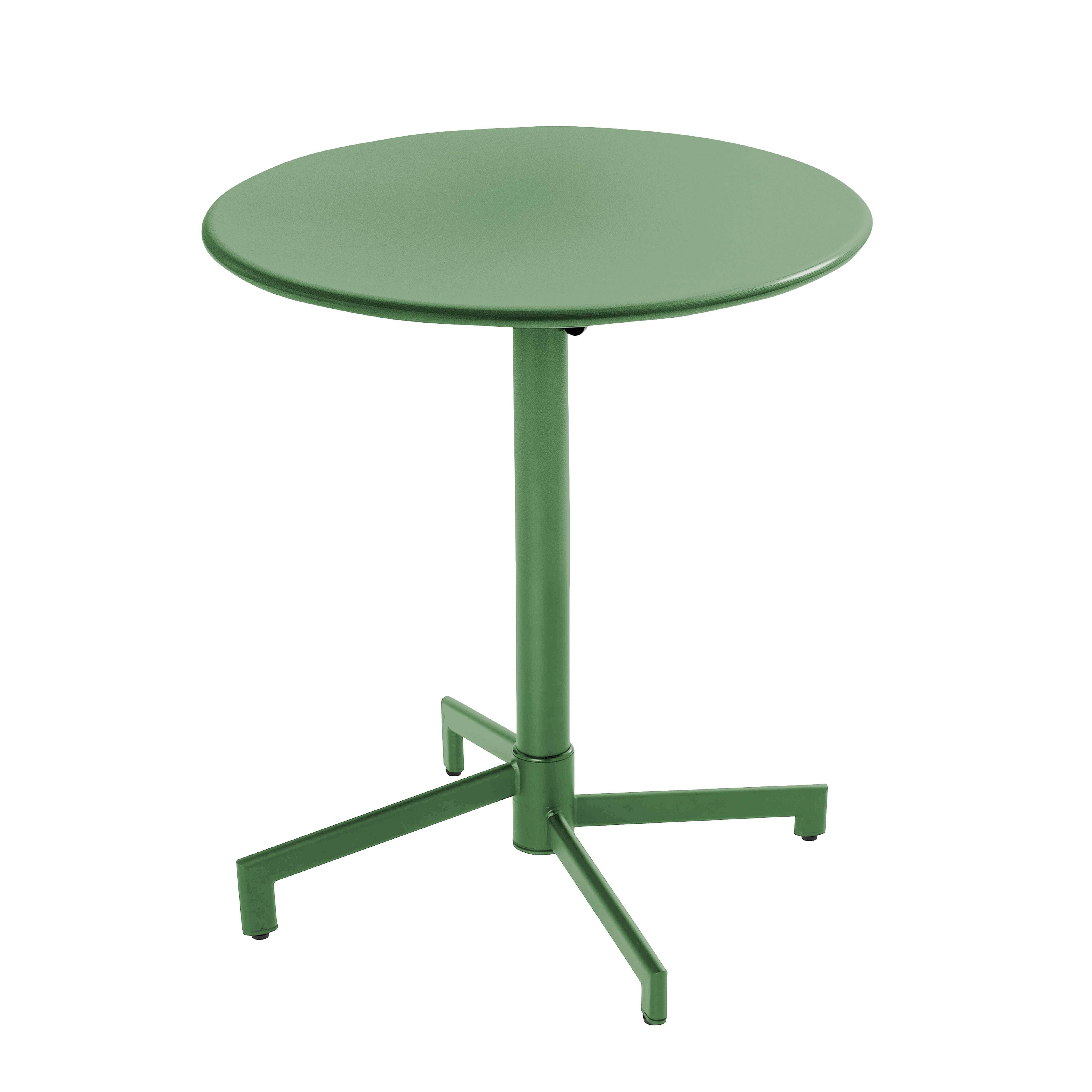 Oviala - Table de jardin ronde bistrot avec plateau rabattable 70cm vert cactus Palavas - Oviala - Image 1
