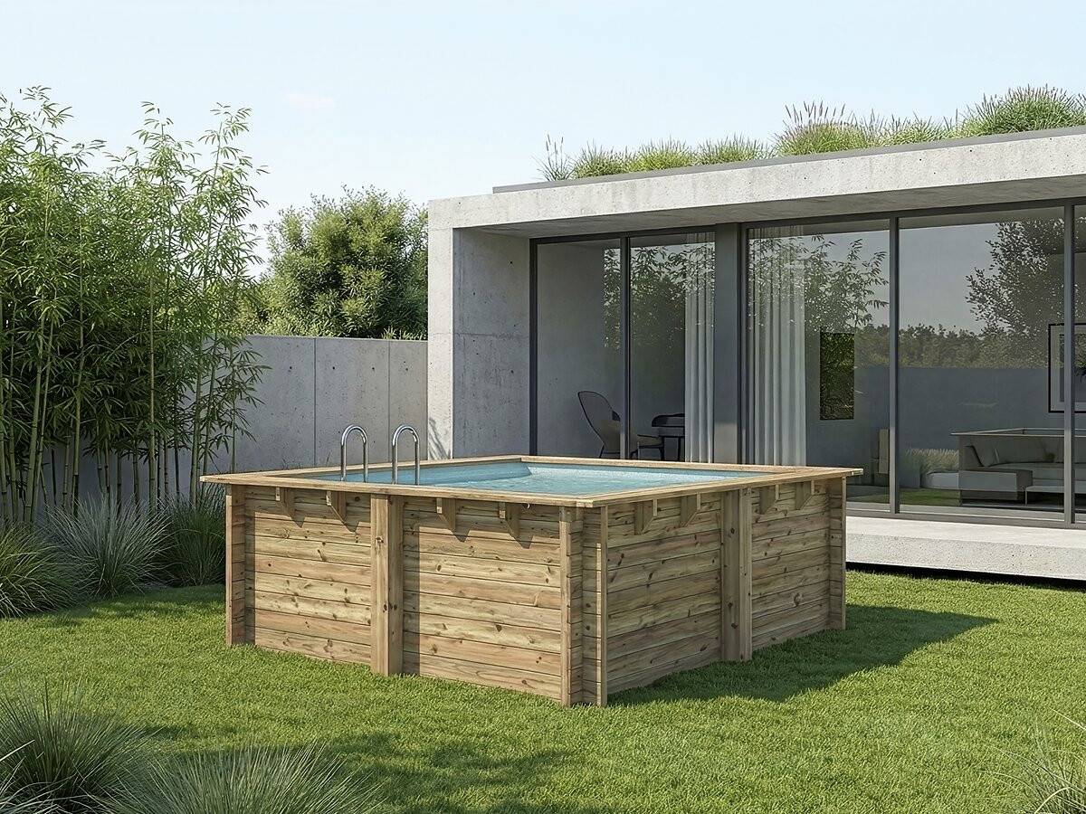 Habitat Et Jardin - Piscine Bois Rectangle " Maldives " - 3.20 X 3.20 X 1.24 M -habitat Et Jardin - Image 3