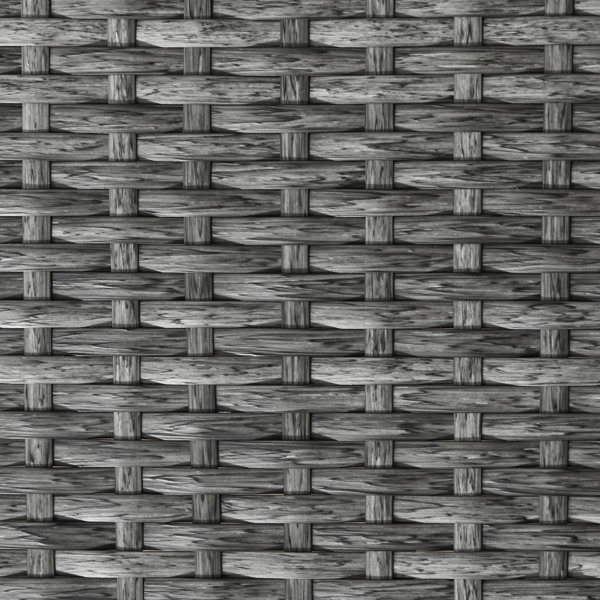 ComfortXL - Salon de jardin 3 pièces rotin PE acier gris 2 fauteuils et table pliante pour balcon terrasse compacte - Image 9