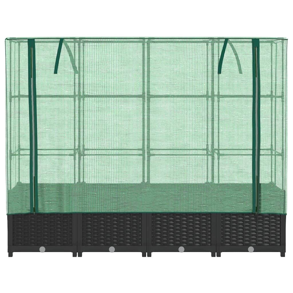 ComfortXL - Carré Potager Haut 160cm avec Mini-Serre Intégrée, Jardinière Noire Aspect Rotin, Hauteur 138cm – ComfortXL Outdoor Living - Image 4
