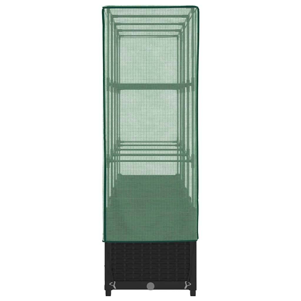 ComfortXL - Carré Potager Haut 160cm avec Mini-Serre Intégrée, Jardinière Noire Aspect Rotin, Hauteur 138cm – ComfortXL Outdoor Living - Image 5
