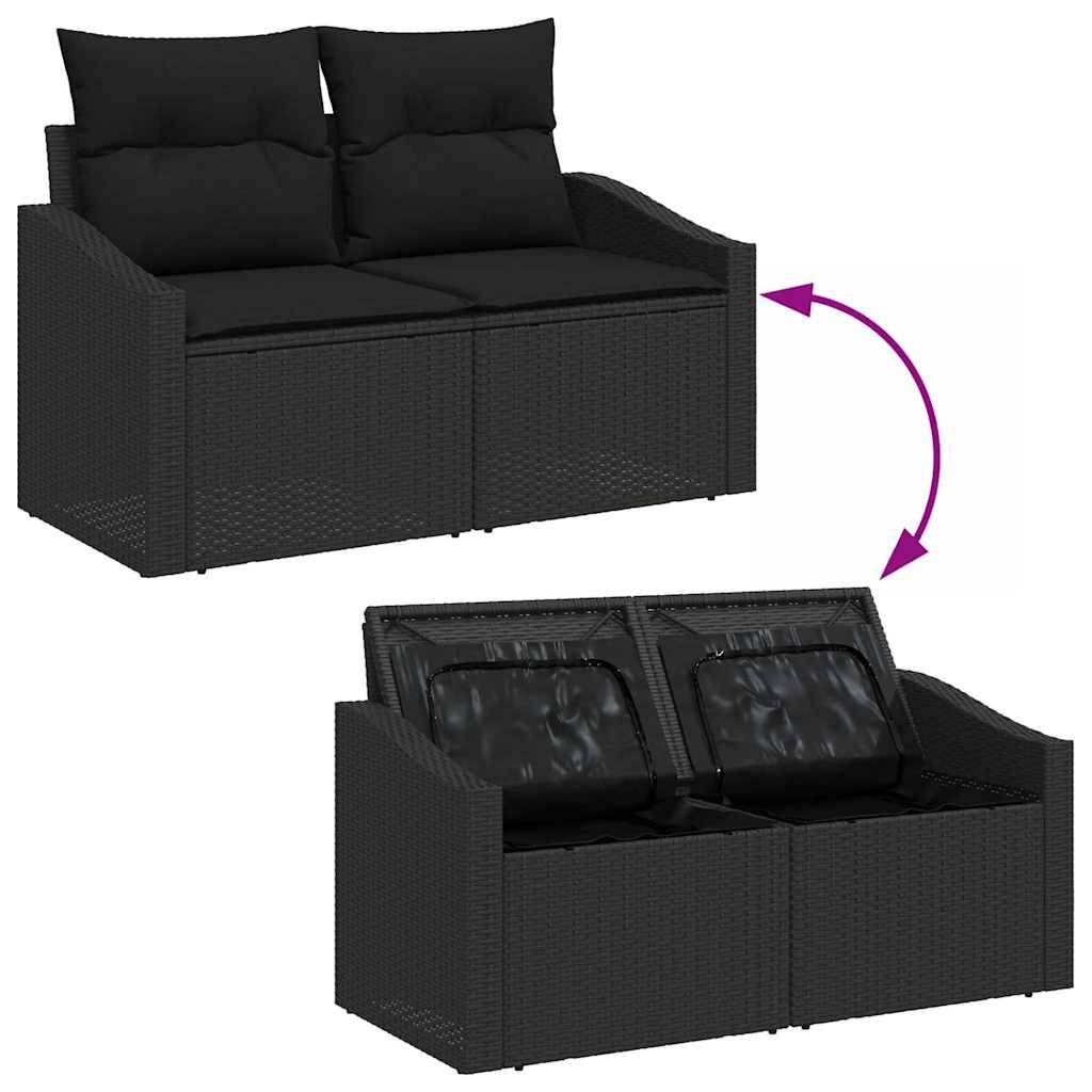 ComfortXL - Salon de Jardin Noir 4 Places Résine Tressée avec Rangements – ComfortXL Outdoor Living - Image 8
