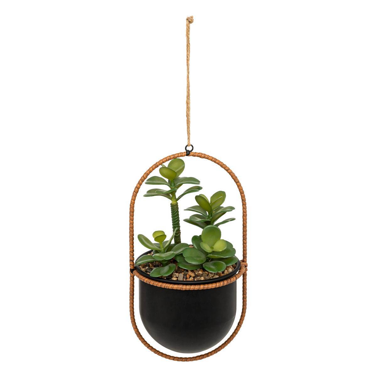 Atmosphera - Plante artificielle suspendue Tyla pot noir H31cm - Atmosphera Créateur d'intérieur - Imagen 1