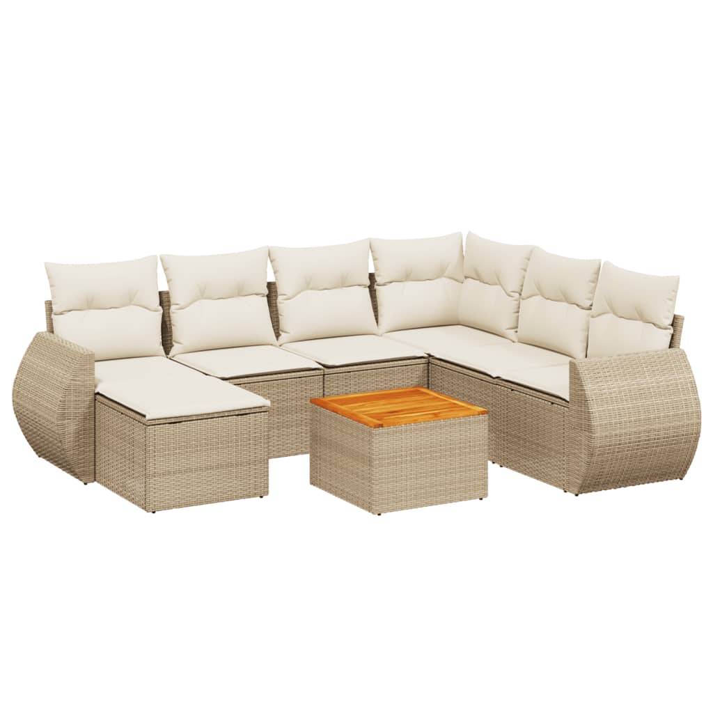 Vidaxl - Salon de jardin avec coussins 8 pcs beige résine tressée vidaXL 3257451 - Imagen 2