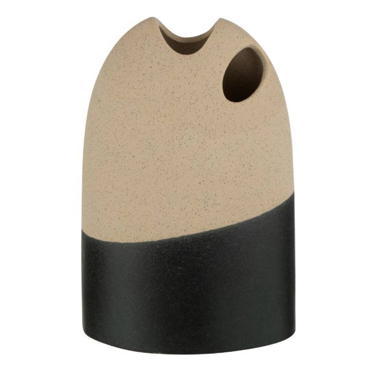 Vase Haut en Céramique "Black Lombok" 25cm Noir