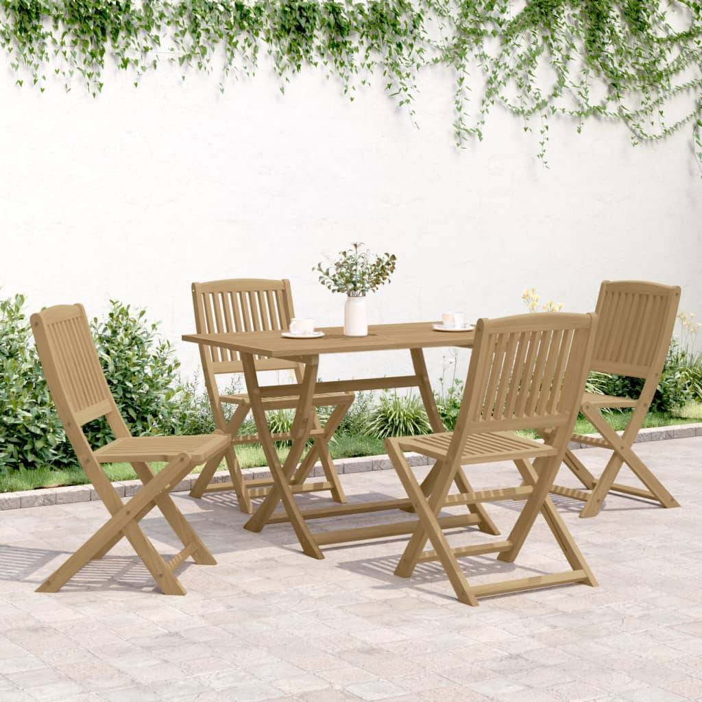 Maison Chic - Ensemble de 5 pcs table de jardin avec chaises - mobilier de jardin Bois d'acacia solide - Image 3