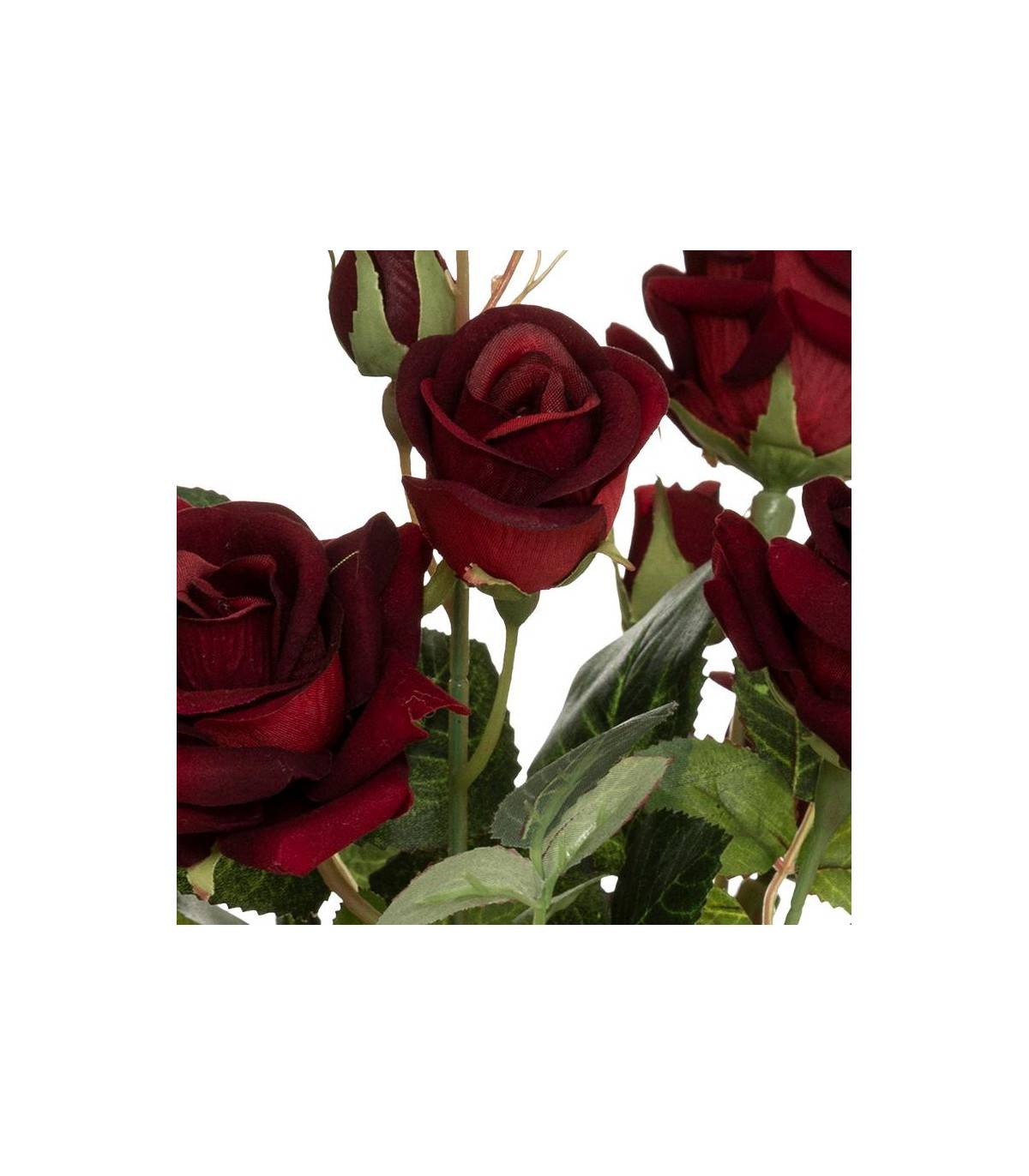Atmosphera - Plante artificielle Rosier Velours en pot H 43 cm - Imagen 2