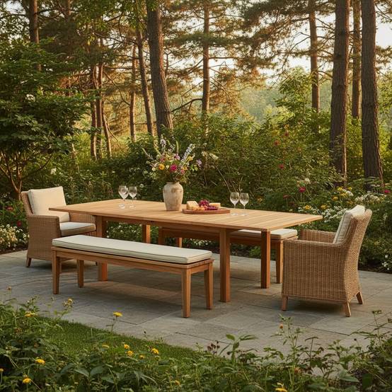 Teck'Attitude - Table extensible teck massif Constantine XL 190/290 x100 cm - TECK'Attitude - Imagen 9
