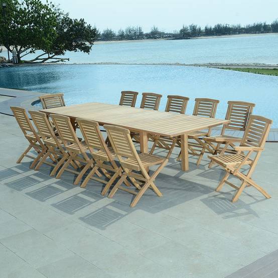 Table extensible teck massif Constantine XL 194/294 x110 cm - TECK'Attitude - Image 3